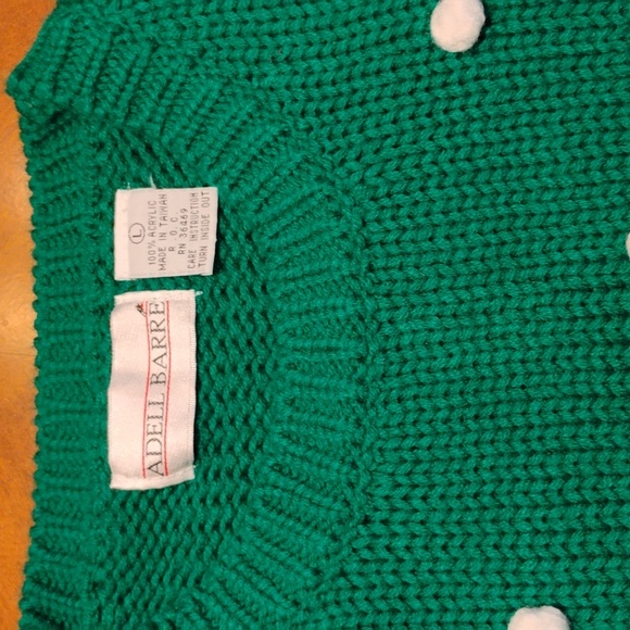 Adell Barre Christmas Sweater Green Colorful Knit Festive Women's Large - Picture 3 of 6